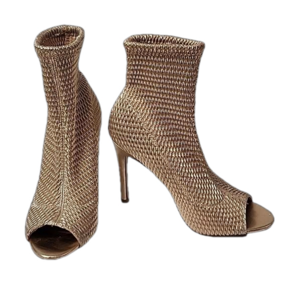 BCBGeneration ROSE GOLD PEEP TOE BOOTIE BOOT  Size 7